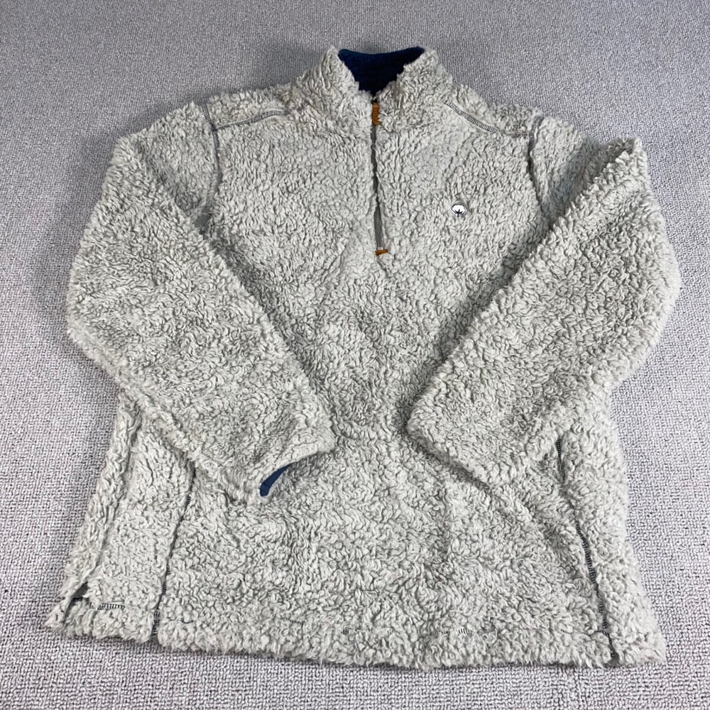Southern Shirt Sherpa Pullover Womens Medium Grey Quarter Zip Fleece Soft Warm